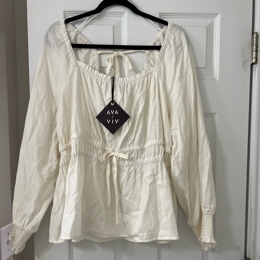 Ava & Viv Blouse Cream Blouse